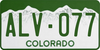 CO license plate ALV077