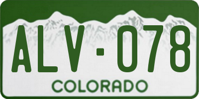CO license plate ALV078