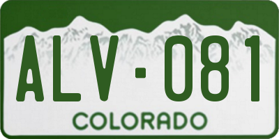 CO license plate ALV081