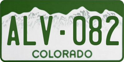 CO license plate ALV082