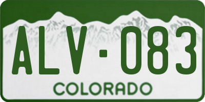 CO license plate ALV083