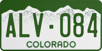 CO license plate ALV084