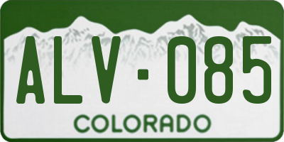 CO license plate ALV085