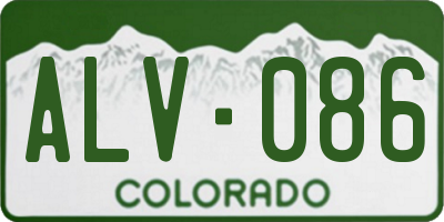 CO license plate ALV086
