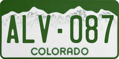 CO license plate ALV087