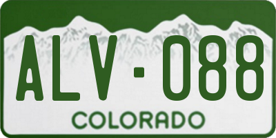 CO license plate ALV088