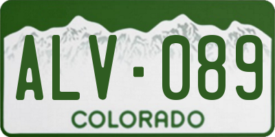 CO license plate ALV089