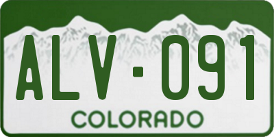 CO license plate ALV091