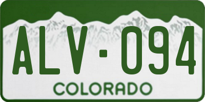 CO license plate ALV094