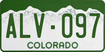 CO license plate ALV097