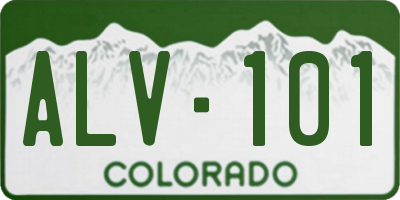CO license plate ALV101