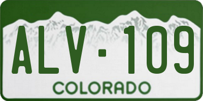 CO license plate ALV109