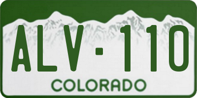 CO license plate ALV110
