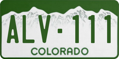 CO license plate ALV111