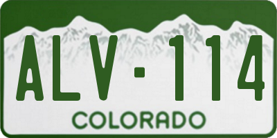 CO license plate ALV114