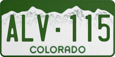 CO license plate ALV115