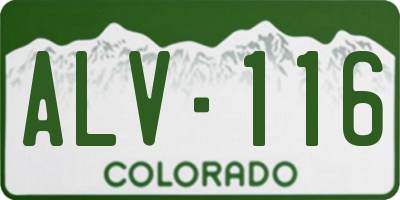 CO license plate ALV116