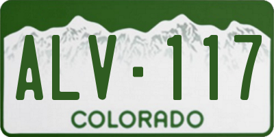 CO license plate ALV117