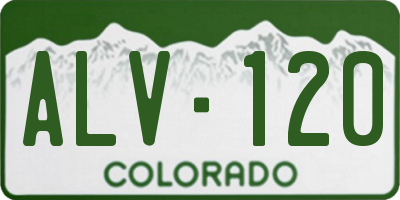 CO license plate ALV120