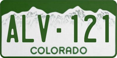 CO license plate ALV121