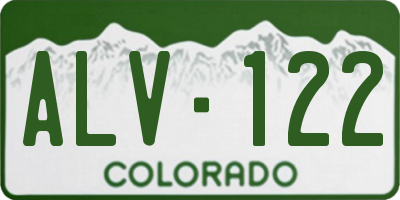 CO license plate ALV122