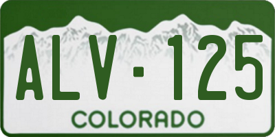CO license plate ALV125