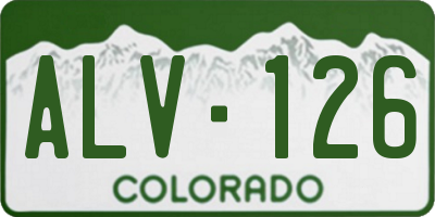 CO license plate ALV126