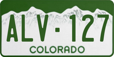 CO license plate ALV127