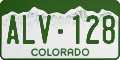 CO license plate ALV128