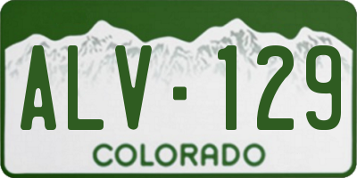 CO license plate ALV129