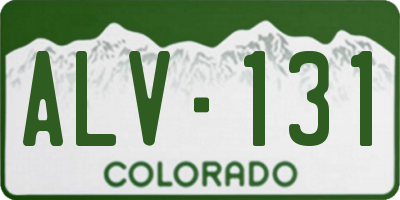 CO license plate ALV131