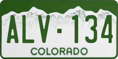 CO license plate ALV134