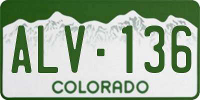 CO license plate ALV136