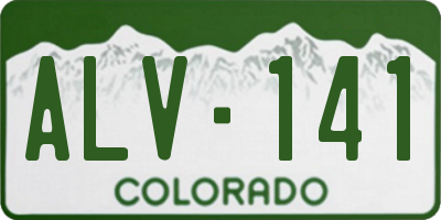 CO license plate ALV141