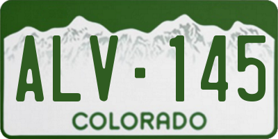 CO license plate ALV145