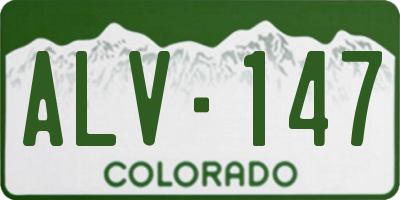 CO license plate ALV147