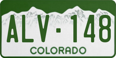 CO license plate ALV148