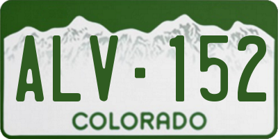 CO license plate ALV152