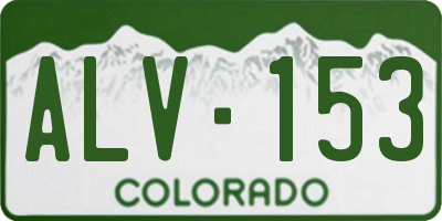 CO license plate ALV153