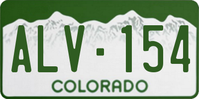 CO license plate ALV154