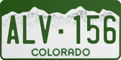 CO license plate ALV156