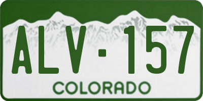 CO license plate ALV157