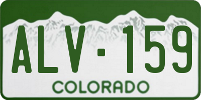 CO license plate ALV159