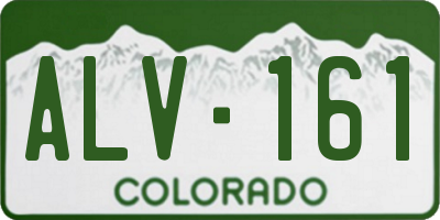 CO license plate ALV161