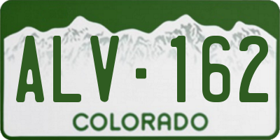 CO license plate ALV162