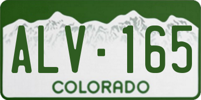 CO license plate ALV165