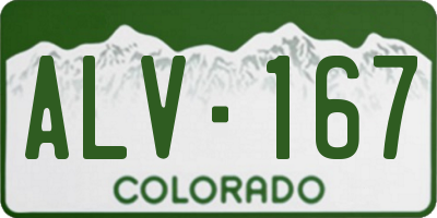 CO license plate ALV167