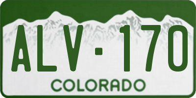 CO license plate ALV170