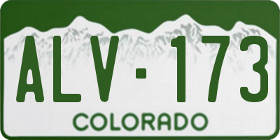 CO license plate ALV173