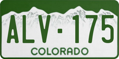 CO license plate ALV175